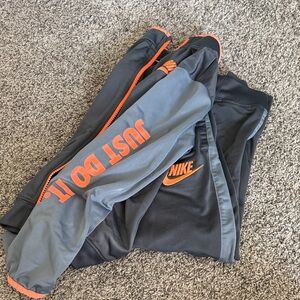 Nike Kids Dark Gray and Orange Joggers